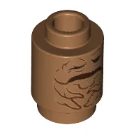 Brick Round 1 x 1 with Mandrake Face Print