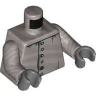 Torso Rivets, Dark Bluish Gray 'Rust' Print, Flat Silver Arms with Elbow Panels Print, Dark Bluish Gray Hands / Flat Silver