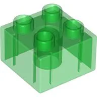 Duplo Brick 2 x 2 / Trans-Green
