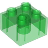 Lego Duplo Brick 2 x 2 / Trans-Green
