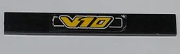 Tile 1 x 8 with Yellow 'V10' Pattern (Sticker) - Set 8458