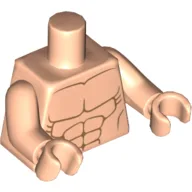 Torso, Bare Chest with Muscles Print, Light Nougat Arms and Hands / Light Nougat