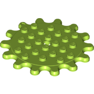 Lego Plate Special 6 x 6 Splat Gear, 14 Teeth / Lime