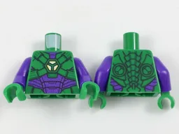 Torso Armor with Lex Luthor Warsuit with Green Hexagon Logo and Dark Purple Plates Pattern / Dark Purple Arms / Green Hands