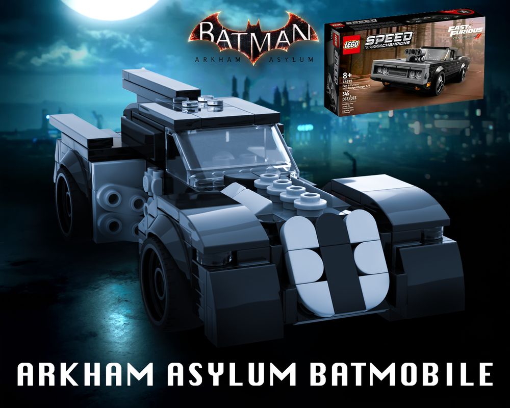 Lego Arkham Asylum Batmobile Alternate Build of Speed Champions Dodge Charger set 76912