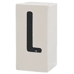 Tile Special 1 x 2 x 5/6 with Stud Hole in End with 'L' Print