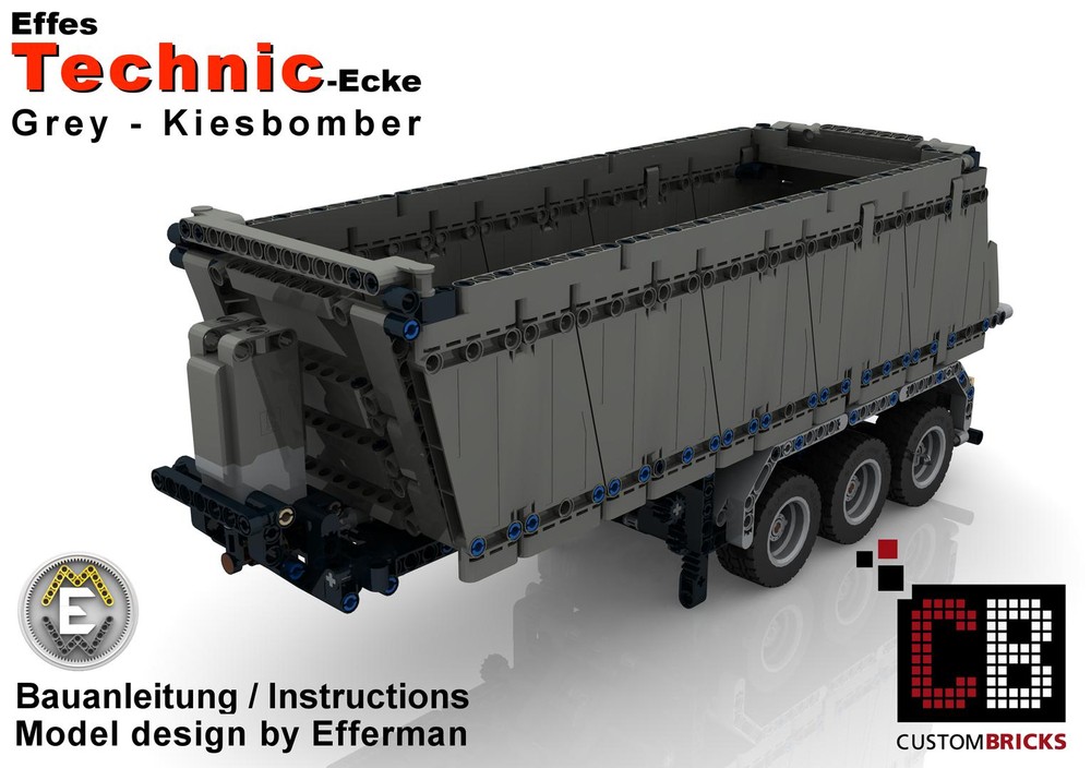 Lego Custom RC tipping semitrailer - grey