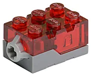 Light Brick 2 x 3 x 1 1/3 with Dark Bluish Gray Base [Red LED]
