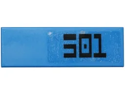Tile 1 x 3 with Black '501' Pattern Right Side (Sticker) - Set 75002
