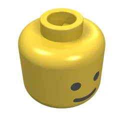 Minifig Head Standard Grin Print [Blocked Open Stud] / Yellow
