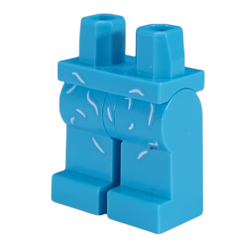 Lego Hips and Medium Azure Legs with White Cat Hairs print / Medium Azure