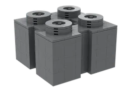 Upscaled 2x2 Brick with Channels/Grooves and Axle Hole