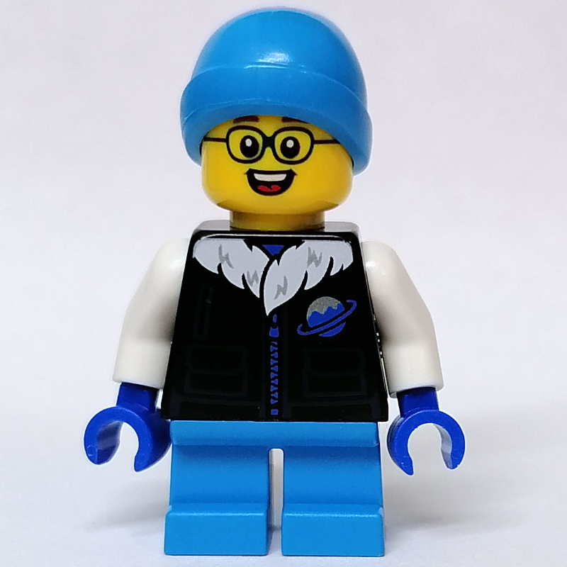 Lego Kid - Black Torso, Dark Azure Legs, Dark Azure Hat