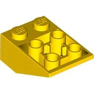 Brick Sloped Inverted 33° 3 x 2, Connections between Studs, Ovoid Bottom Pin / Yellow
