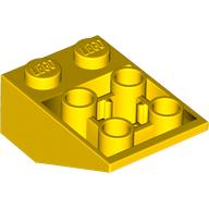 Lego Brick Sloped Inverted 33° 3 x 2, Connections between Studs, Ovoid Bottom Pin / Yellow