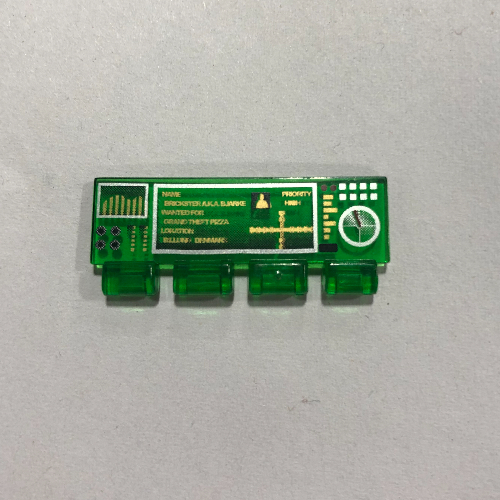 Lego Windscreen 1 x 4 x 1 1/3 with Bottom Hinge with Computer screen Print