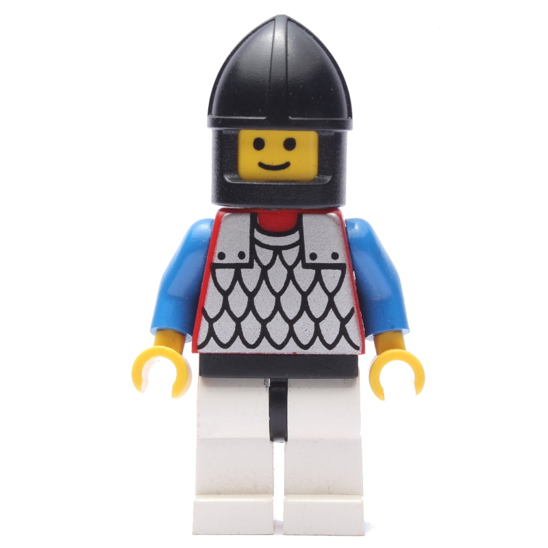 Lego Knight (Scale Mail on Red) - Black Arms, White Legs