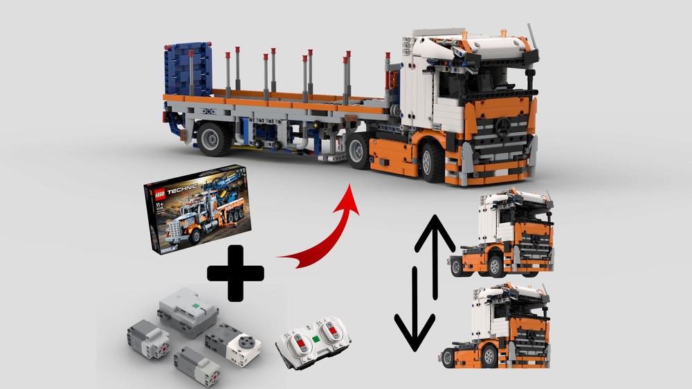 Lego 42128 Liftable Mercedes Actros with Tail-Lift Trailer Part. C-Model