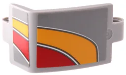 Technic, Panel Curved 3 x 5 x 3 with Bright Light Orange, Red and White Curved Stripes Pattern Model Right Side (Stickers) - Set 42098