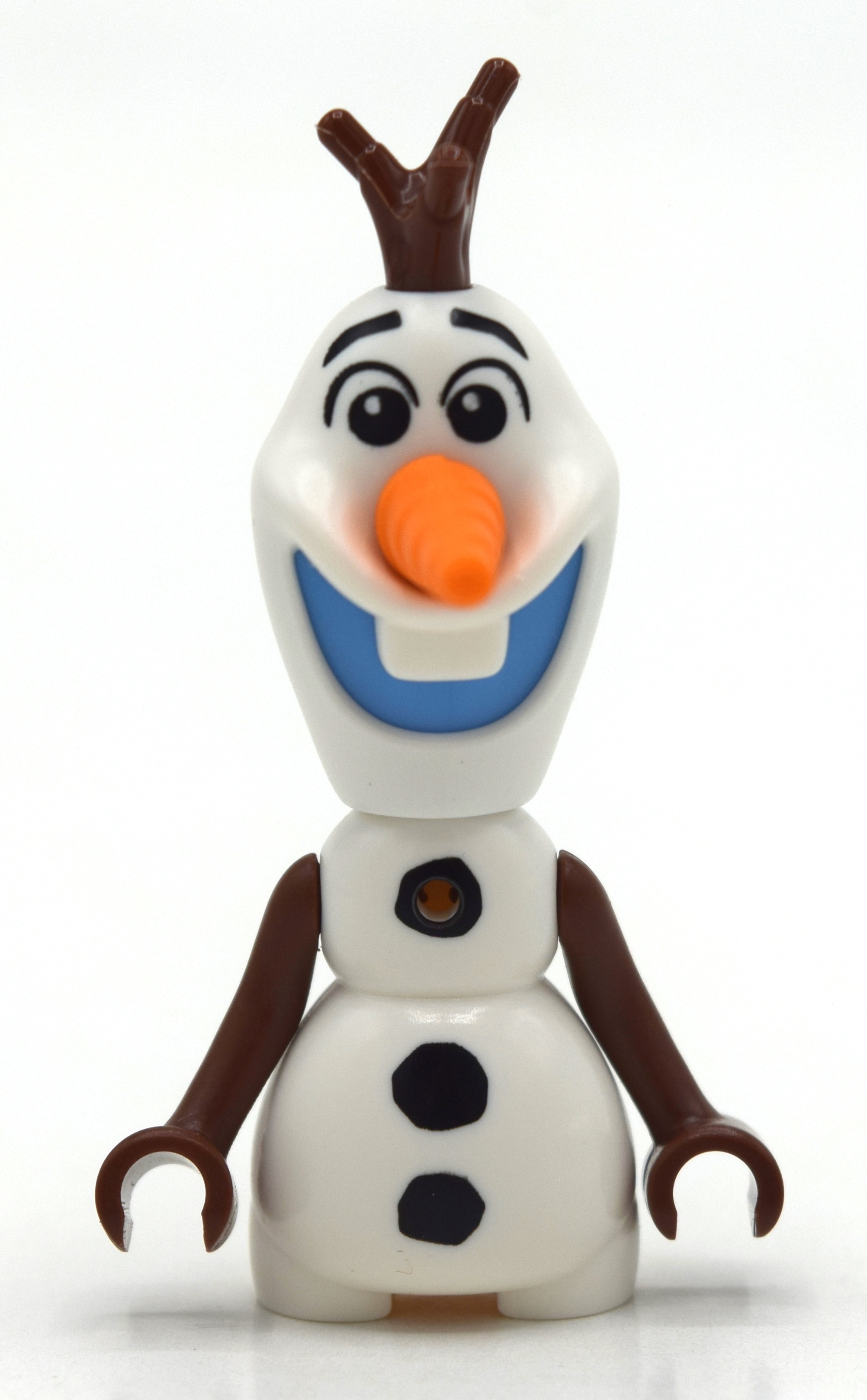 Lego Olaf, Micro-Doll Arms, Stick Hair, Medium Blue Mouth