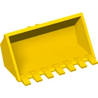 Construction Vehicle Bucket 3 x 6, 7 Hinge Teeth / Yellow