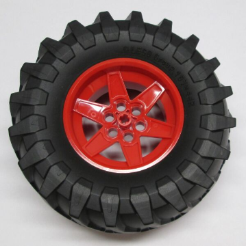Lego Wheel 56mm D. x 34mm Technic Racing Medium, 6 Pin Holes with Black Tire 107 x 44R (15038 / 23798)