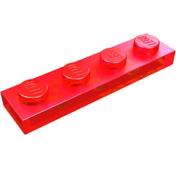 Plate 1 x 4 / Trans-Red