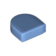Tile Round 1 x 1 Half Circle / Medium Blue