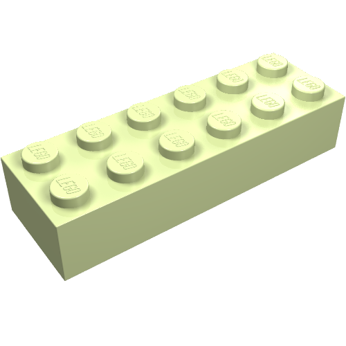 Lego Brick 2 x 6 / Yellowish Green