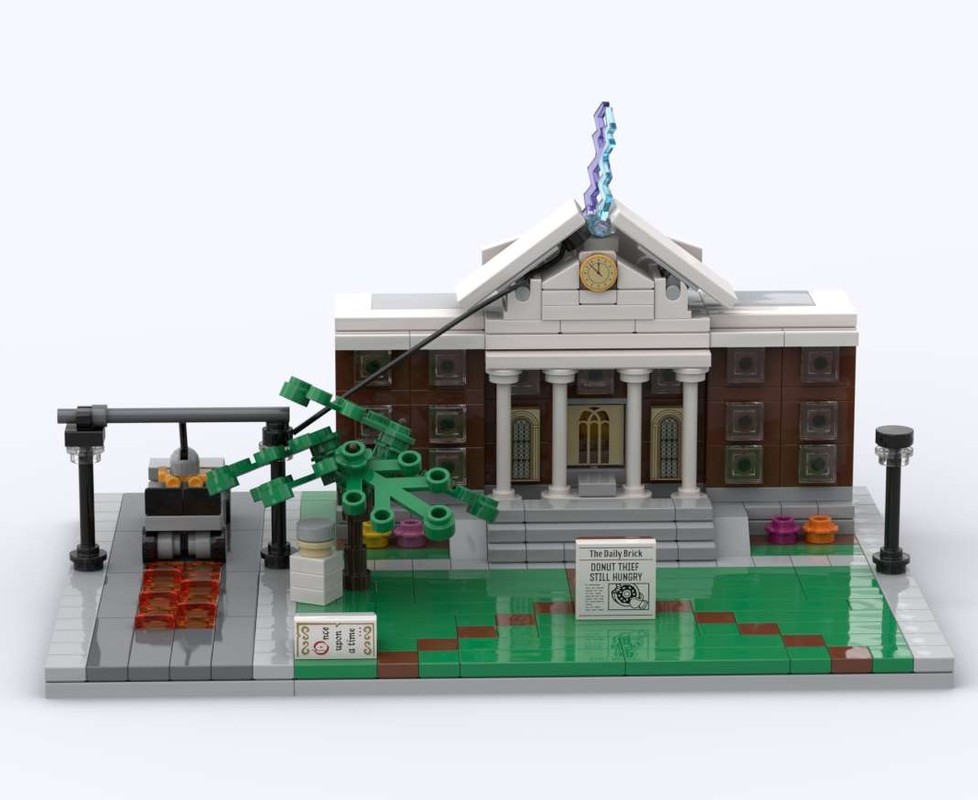 Lego Mini Scale - Back to the Future Hill Valley Courthouse Square Diorama