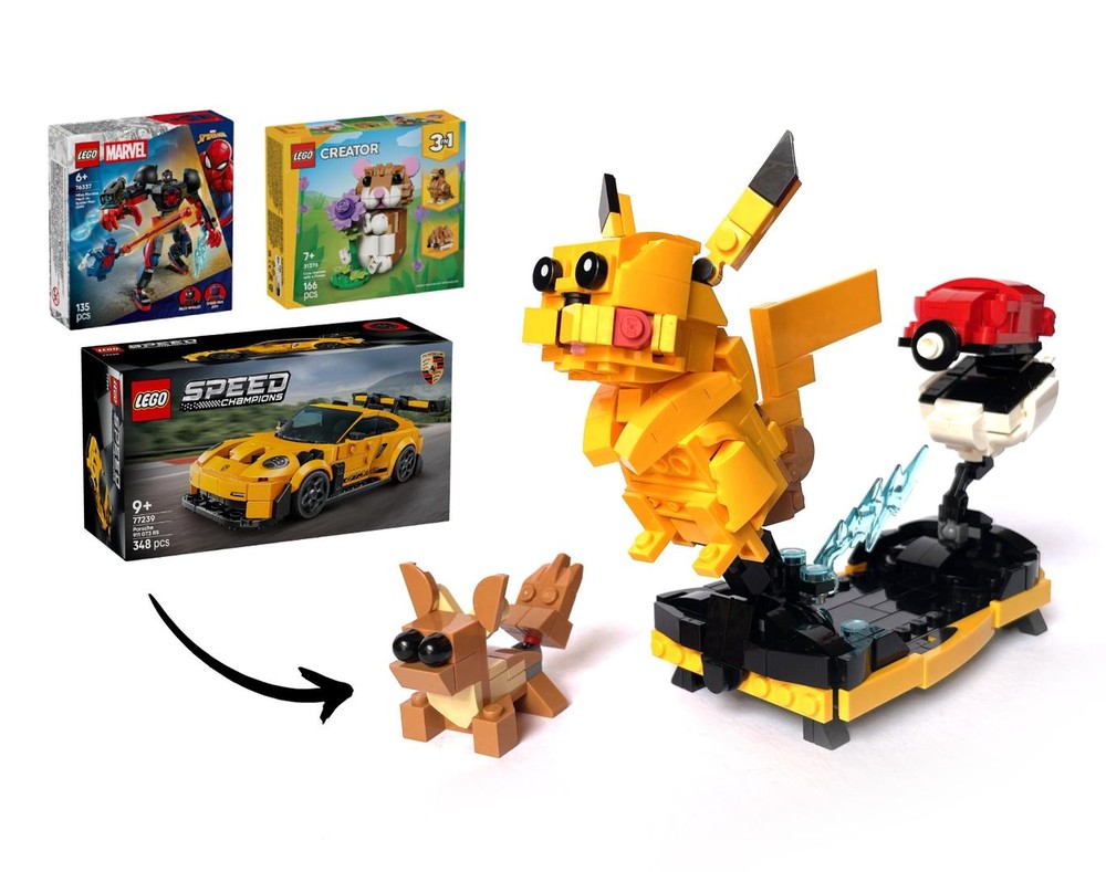 Lego Pika, Poke Ball and Eevee