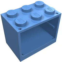 Cupboard 2 x 3 x 2 with Solid Studs / Medium Blue