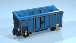 4-Wheel Open Wagon (9 studs wide, SNOT, blue)