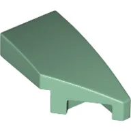 Brick Wedged, Curved 2 x 1 with Stud Notch Right / Sand Green