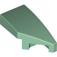 Lego Brick Wedged, Curved 2 x 1 with Stud Notch Right / Sand Green