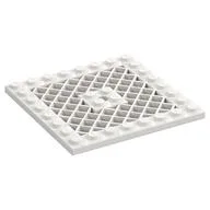 Plate Special 8 x 8 with Grille [Hole in Center] / White