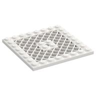 Lego Plate Special 8 x 8 with Grille [Hole in Center] / White