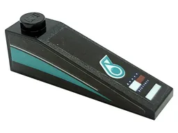 Slope 18 4 x 1 with Petronas and Tommy Hilfiger Logos, Dark Turquoise Stripe and Silver Line on Both Sides Pattern (Stickers) - Set 76909