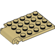 Lego Plate Special 4 x 6 x 2/3 with Trap Door Hinge / Tan