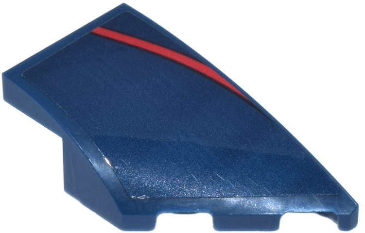 Lego Wedge 4 x 2 Right No Studs with Red Curved Line Pattern (Sticker) - Set 77243