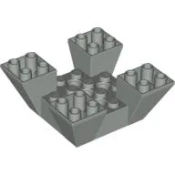 Brick Sloped Inverted 65° 6 x 6 x 2 Quad with Cutouts / Light Gray