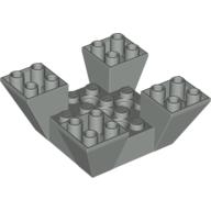 Lego Brick Sloped Inverted 65° 6 x 6 x 2 Quad with Cutouts / Light Gray