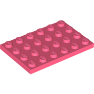 Lego Plate 4 x 6 / Coral