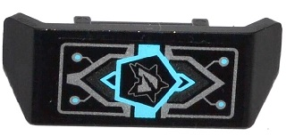 Lego Vehicle, Spoiler with Bar Handle with Silver and Medium Azure Circuitry, Ultra Agents Logo Vertical Pattern (Sticker) - Set 70161