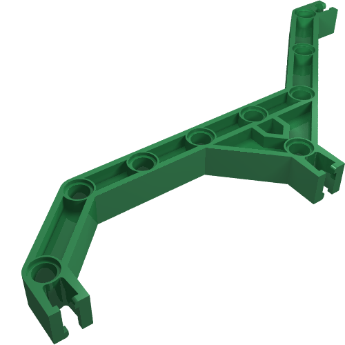 Lego Znap Beam 16, 9 Holes, 5 Bends / Green