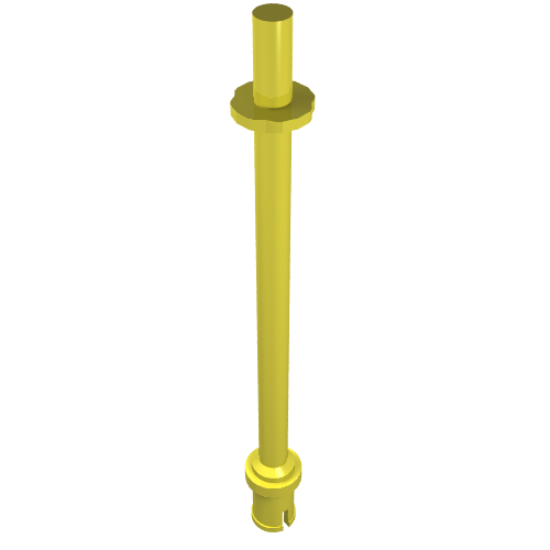 Lego Bar 8L - Two Stop Rings / One Pin, Technic Figure Ski Pole [Flat End] / Bright Light Yellow