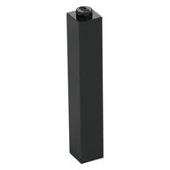 Brick 1 x 1 x 5 with Solid Stud / Black