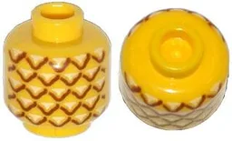 Minifig Head (No Face), Pineapple Print