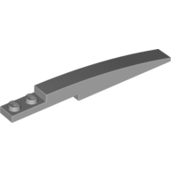 Lego Brick Curved 10 x 1 [Symmetric Inside Ridges] / Light Bluish Gray