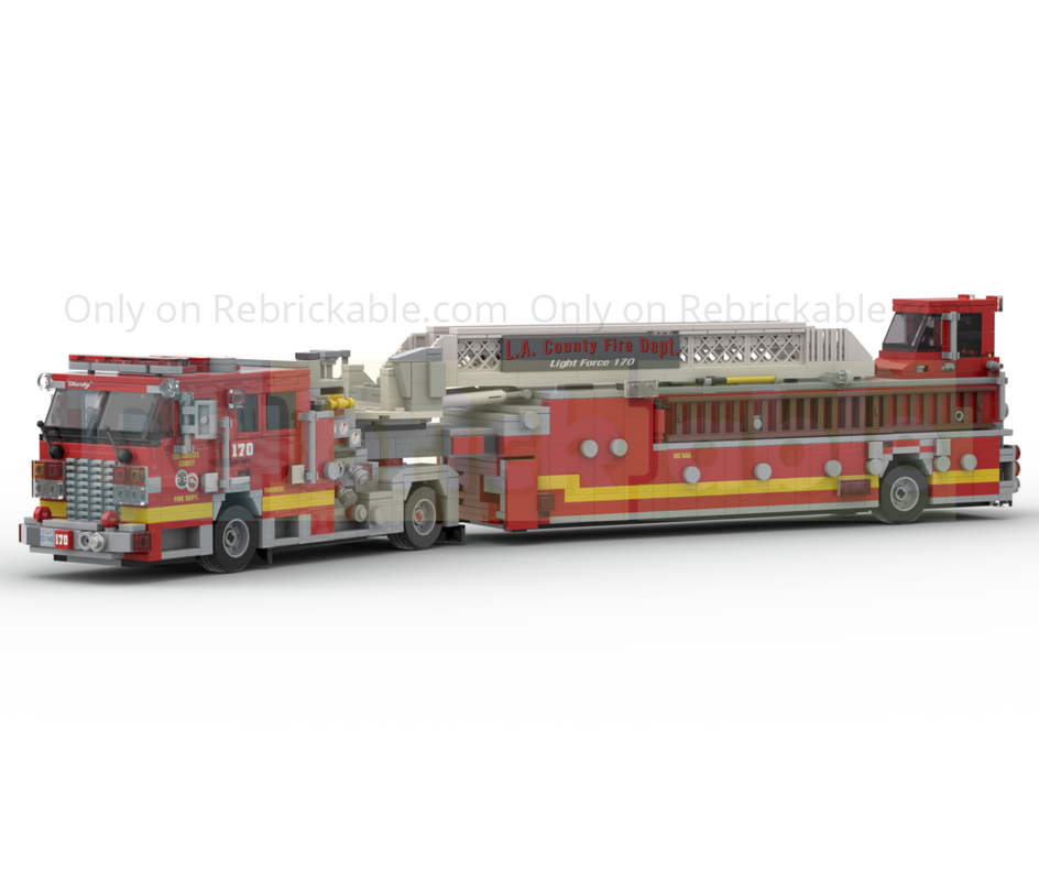 Lego 2007 KME Predator Severe Service Tiller Fire Truck LACoFD